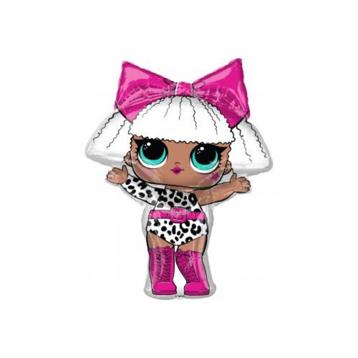 LOL Surprise Diva fólia lufi, rózsaszín és fehér, 34" (~87 cm)