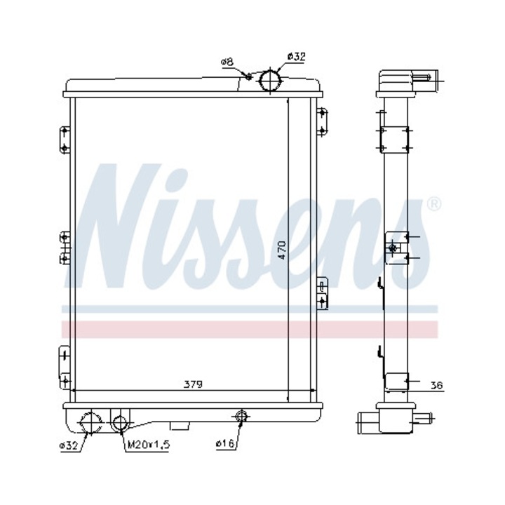 Radiátor, motorhűtés NISSENS 604411