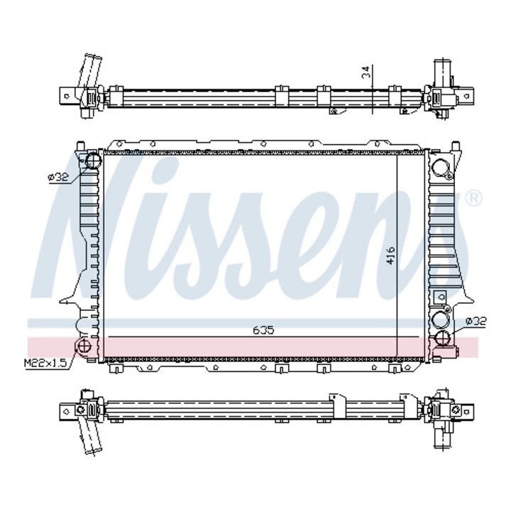 Hűtő, motorhűtés NISSENS 60459