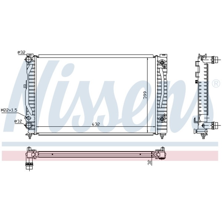 Hűtő, motorhűtés NISSENS 60499
