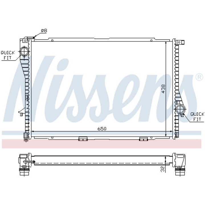 Radiátor, motorhűtés NISSENS 60648A