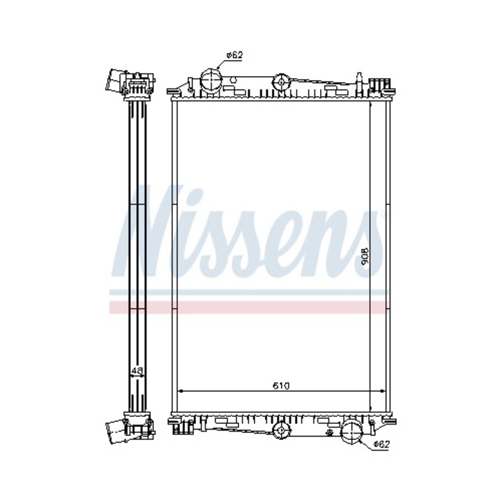 Hűtő, motorhűtés NISSENS 614270