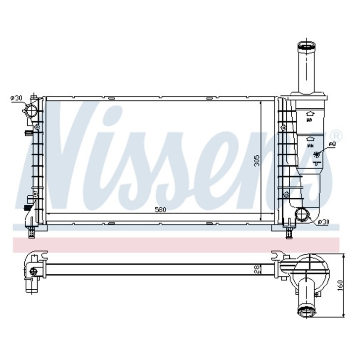 Radiátor, motorhűtés NISSENS 61923