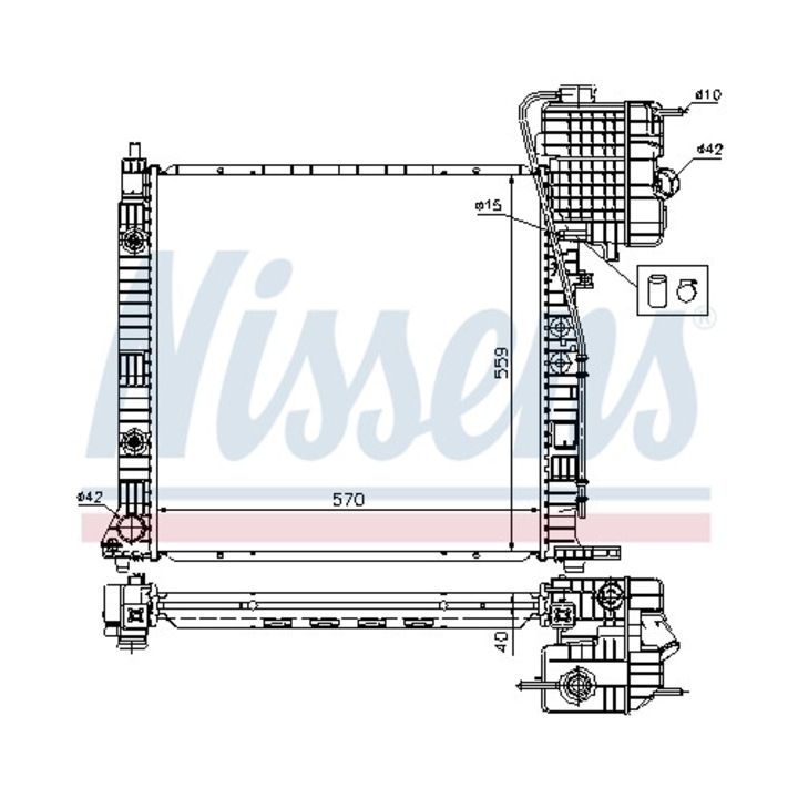Radiátor, motorhűtés NISSENS 62561A