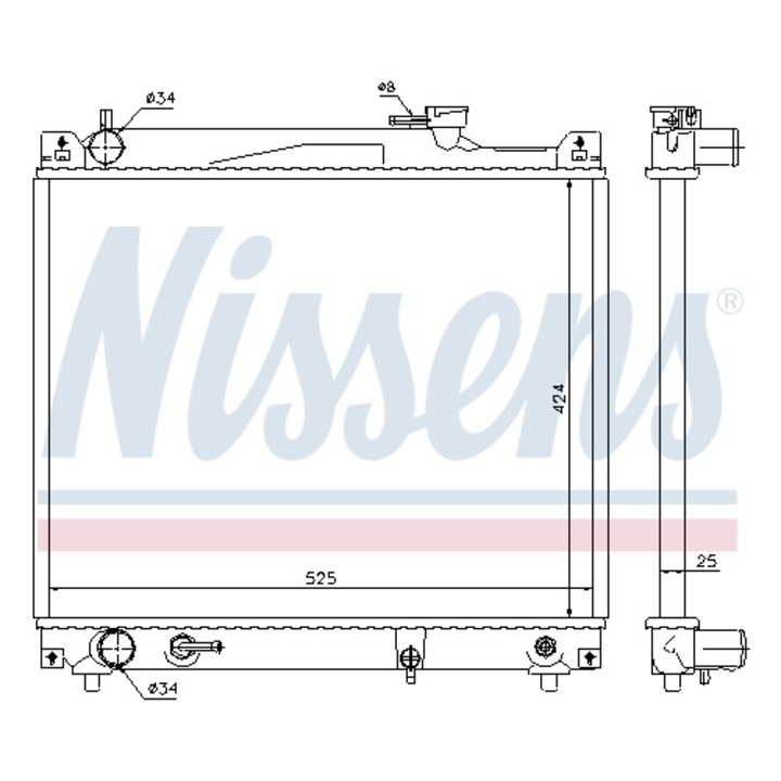 NISSENS 64159 hűtő, motorhűtés