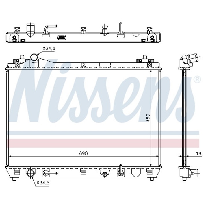 Hűtő, motorhűtés NISSENS 64199