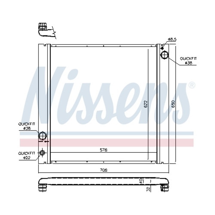 Hűtő, motorhűtés NISSENS 64329