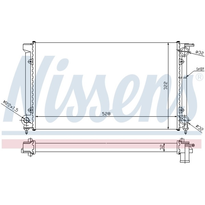 Hűtő, motorhűtés NISSENS 651511