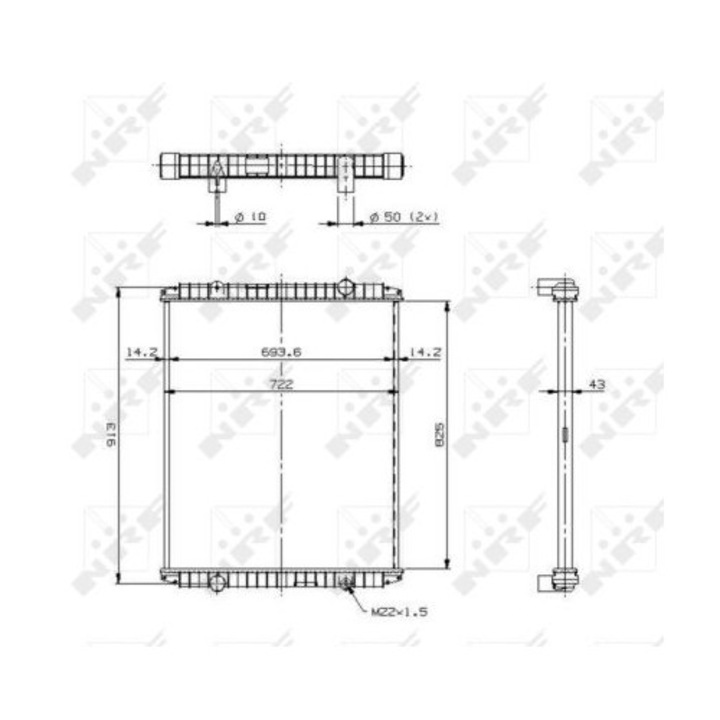 Radiátor, motorhűtés NRF 509706