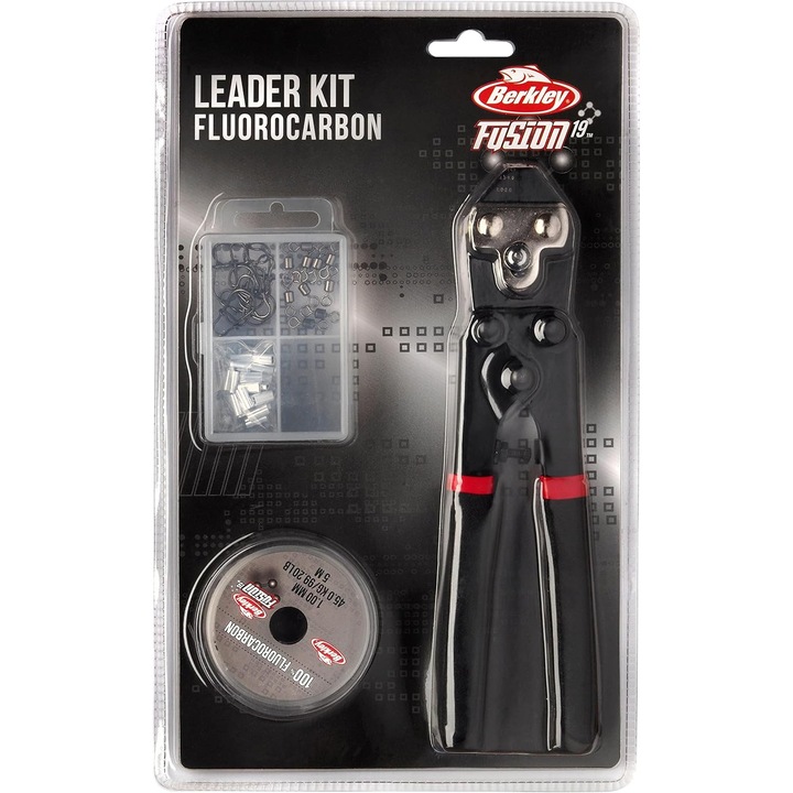 Kit complet Berkley Fusion19 pentru leader-e de pescuit, 3 specii, include cleste, multicolor