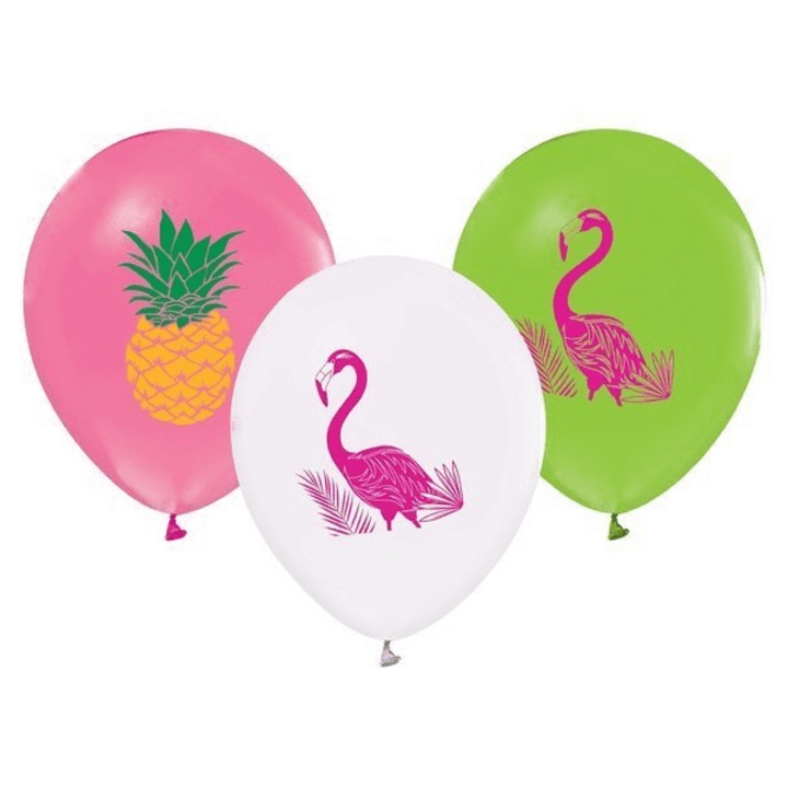 Lufi 12" szett 5 db, Luka, flamingó és ananász, többszínű