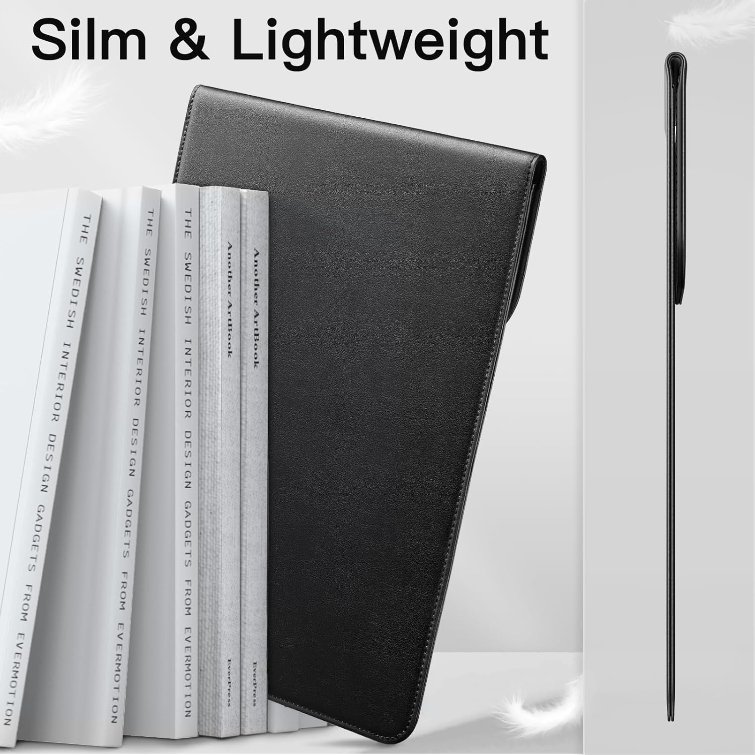 Husa Subtire Piele PU pentru MacBook Air/Pro 13 inch - Negru