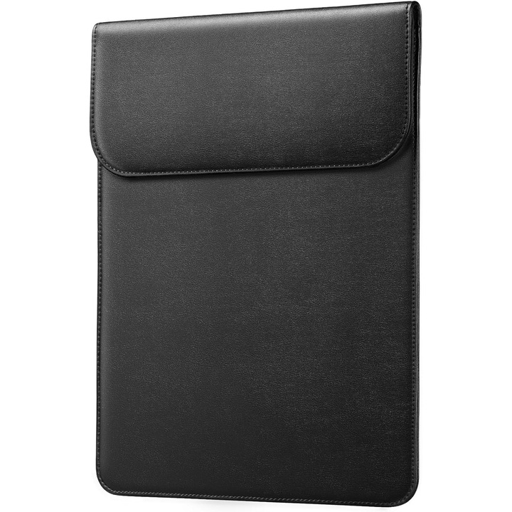 Husa Subtire Piele PU pentru MacBook Air/Pro 13 inch - Negru