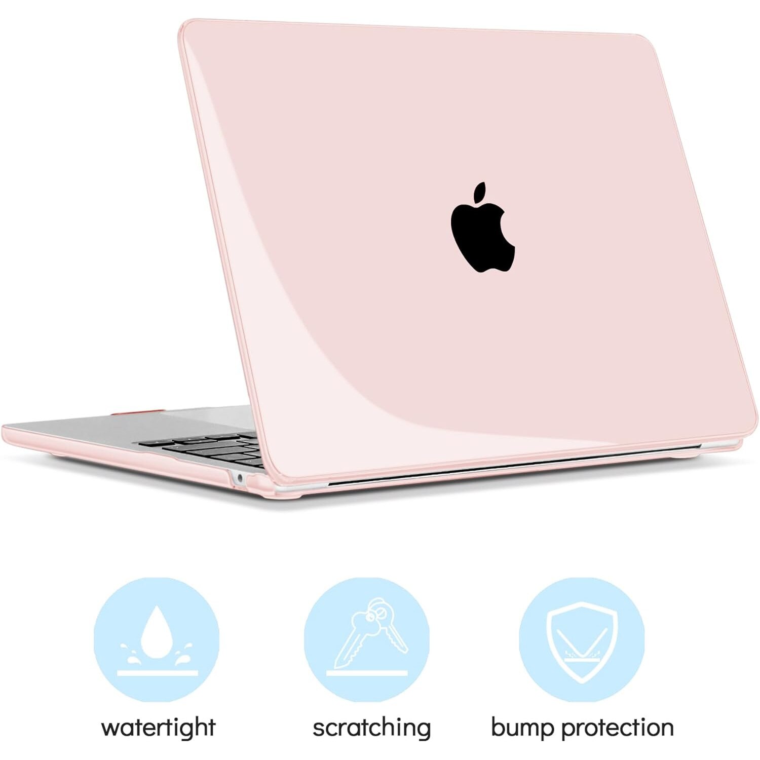 Husa TECOOL pentru MacBook Air 15" M4/M3/M2 (2023-2025), roz transparent