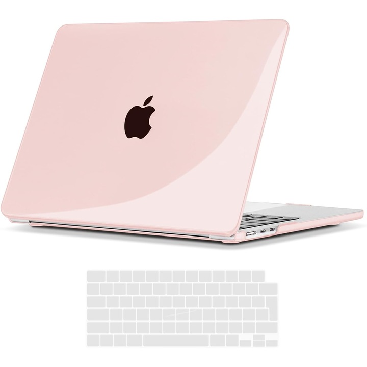 Husa TECOOL pentru MacBook Air 15" M4/M3/M2 (2023-2025), roz transparent