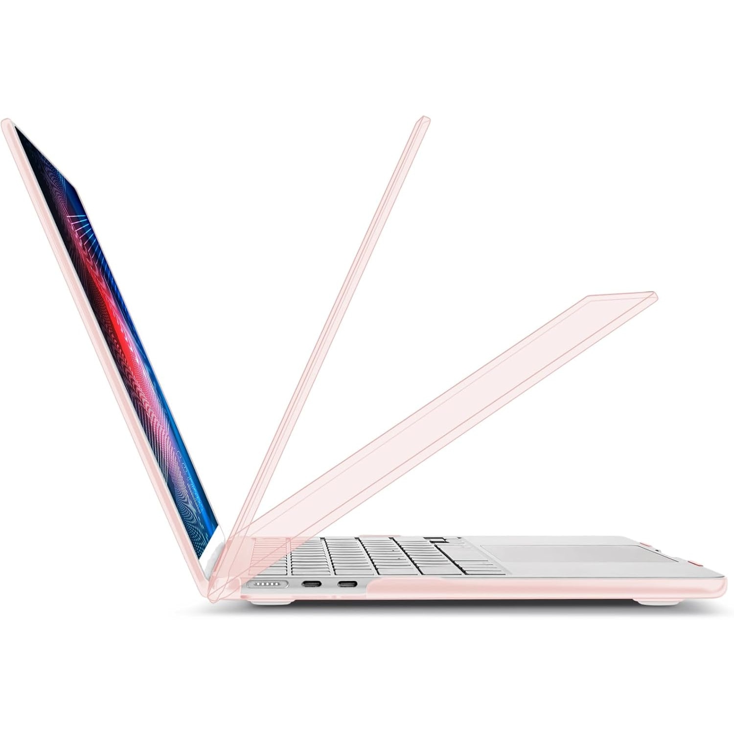 Husa TECOOL pentru MacBook Air 15" M4/M3/M2 (2023-2025), roz transparent