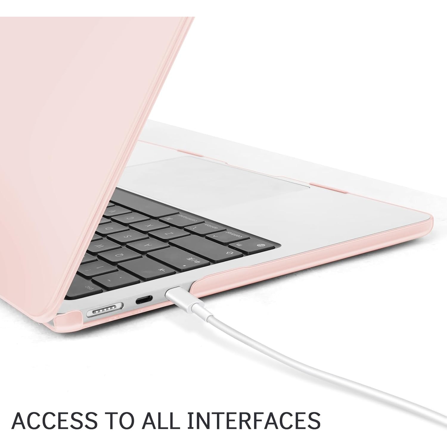 Husa TECOOL pentru MacBook Air 15" M4/M3/M2 (2023-2025), roz transparent