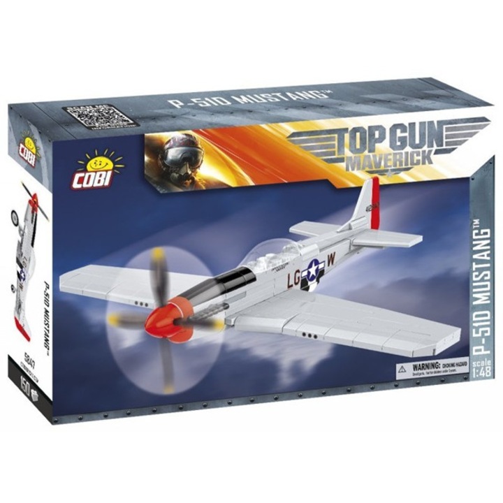 Figurina COBI P-51D Mustang 150 piese, licentiat TOP GUN, detalii de calitate, 1:48