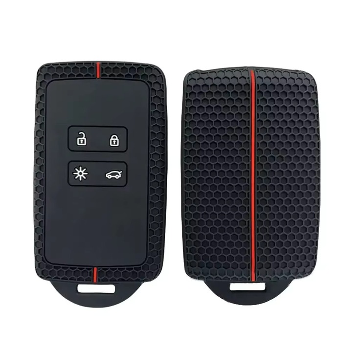 Husa cheie keyless Renault/Dacia, model sport, negru/rosu