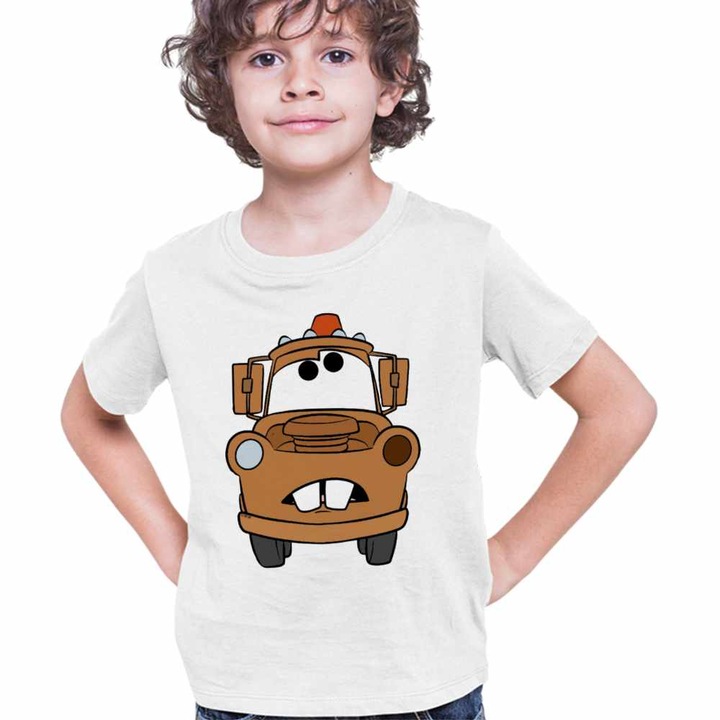 Tricou Copii Baieti Cars Mater Bucsa Masini Curse, Fehér