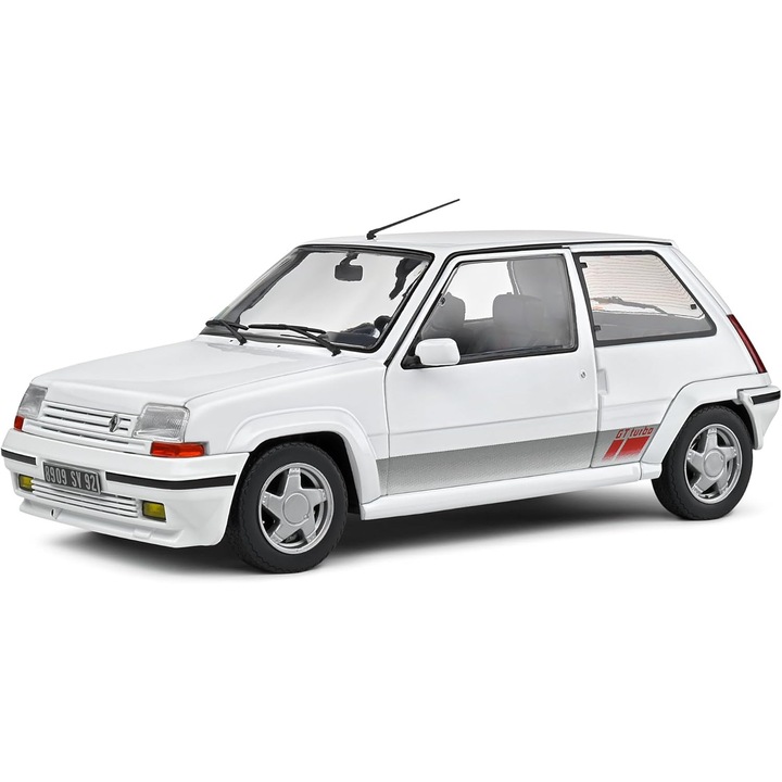 Количка играчка, Solido, Renault 5 GT Turbo MK2, бяла, мащаб 1:18