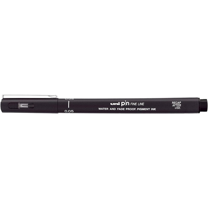 Set 12 Pixuri Uni-ball PIN, 0.05 mm, negru, fin