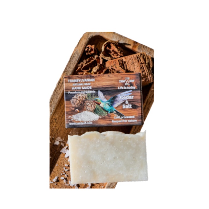 Натурален сапун Zenisof Кедър и Сол, 90гр, твърд, унисекс