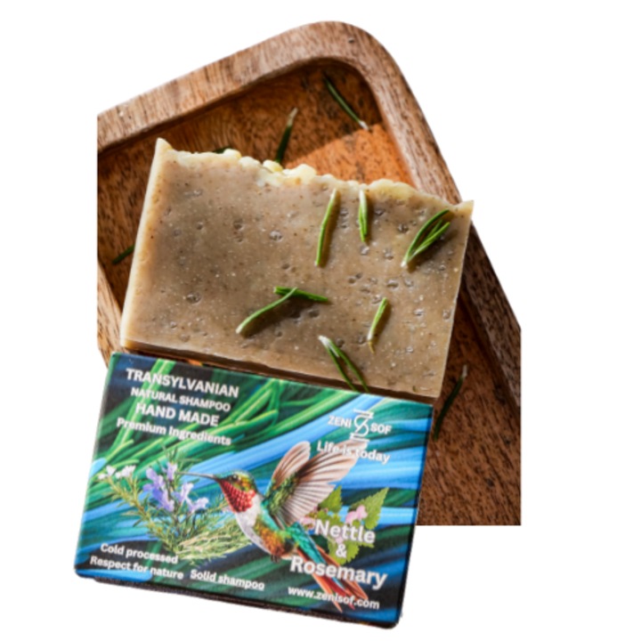 Sampon Solid Natural Zenisof Urzica & Rozmarin, 90g, unisex, solid