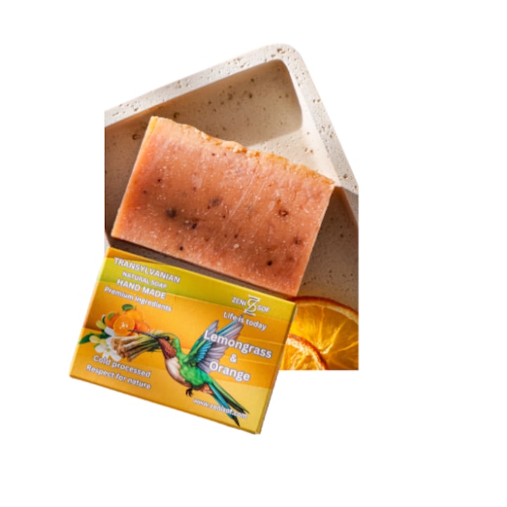 Sapun Natural Zenisof Lemongrass & Portocala, 90g, unisex, solid