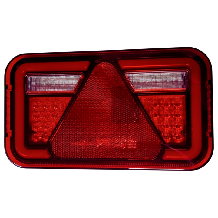 Lampa spate stanga LED, ASPÖCK, Multiled IV, bajonet 5 PIN, 5 functii, triunghi reflectorizant, IP6K9K, ADR, rezistenta socuri