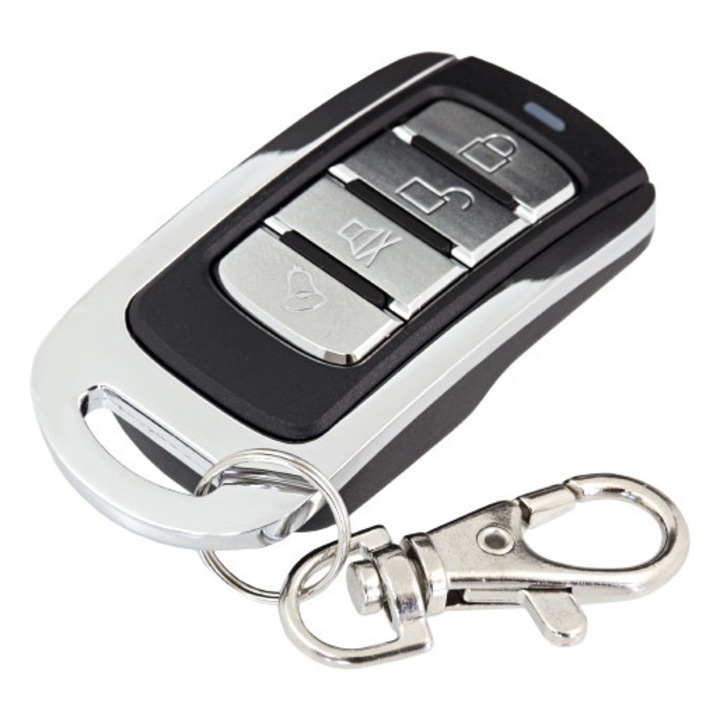 Telecomanda universala Luka, 4 canale, 433,92 MHz, negru-chrom, 60x30x14mm