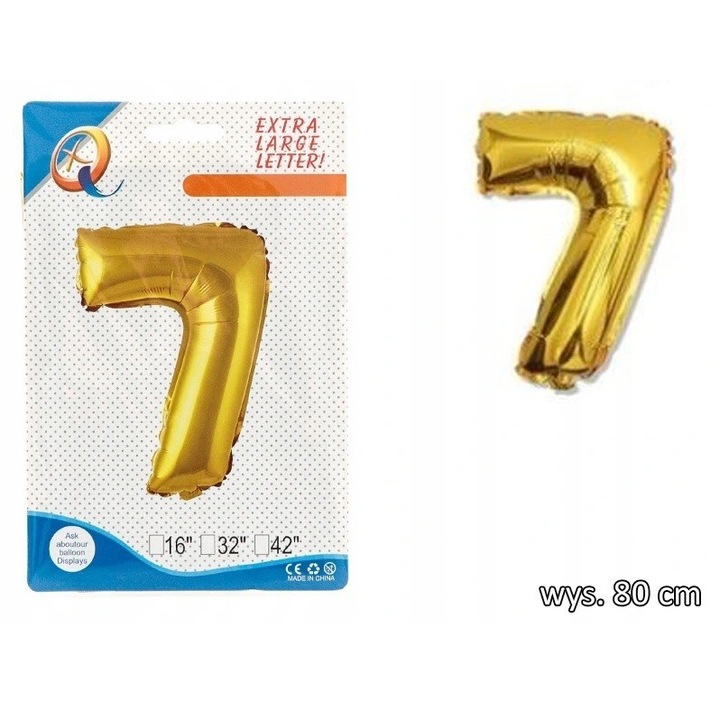 Fólia lufi, Luka, szám 7, 80cm, arany