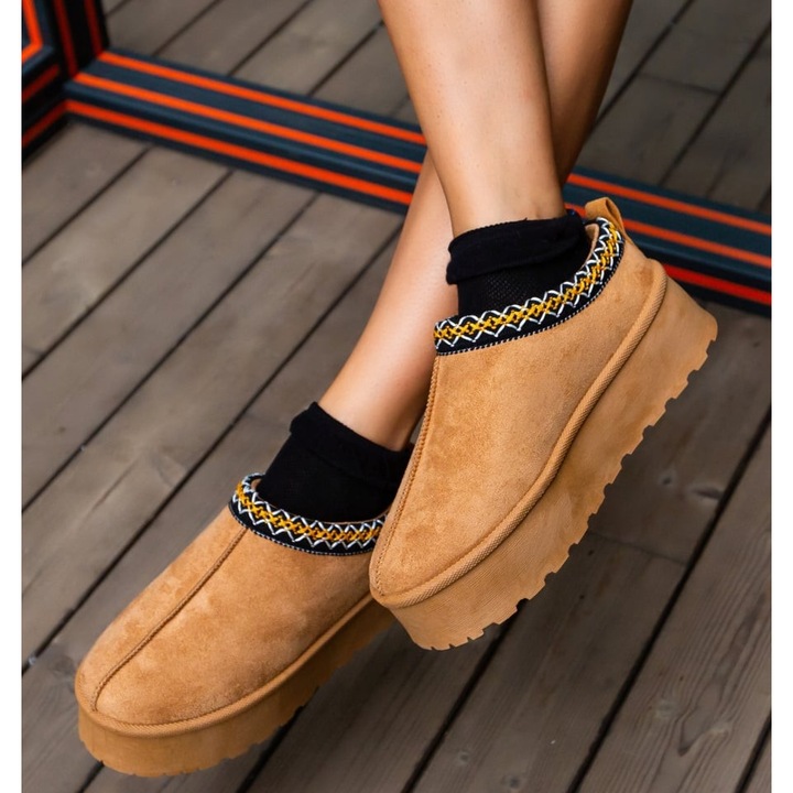 Papuci dama Koba Camel, Bej, 39