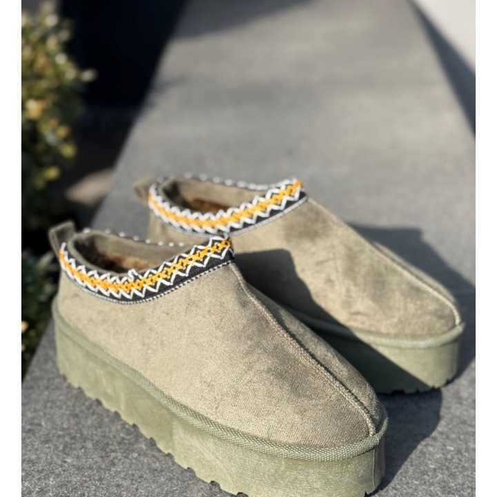 Papuci dama Koba Khaki, Kaki, 38