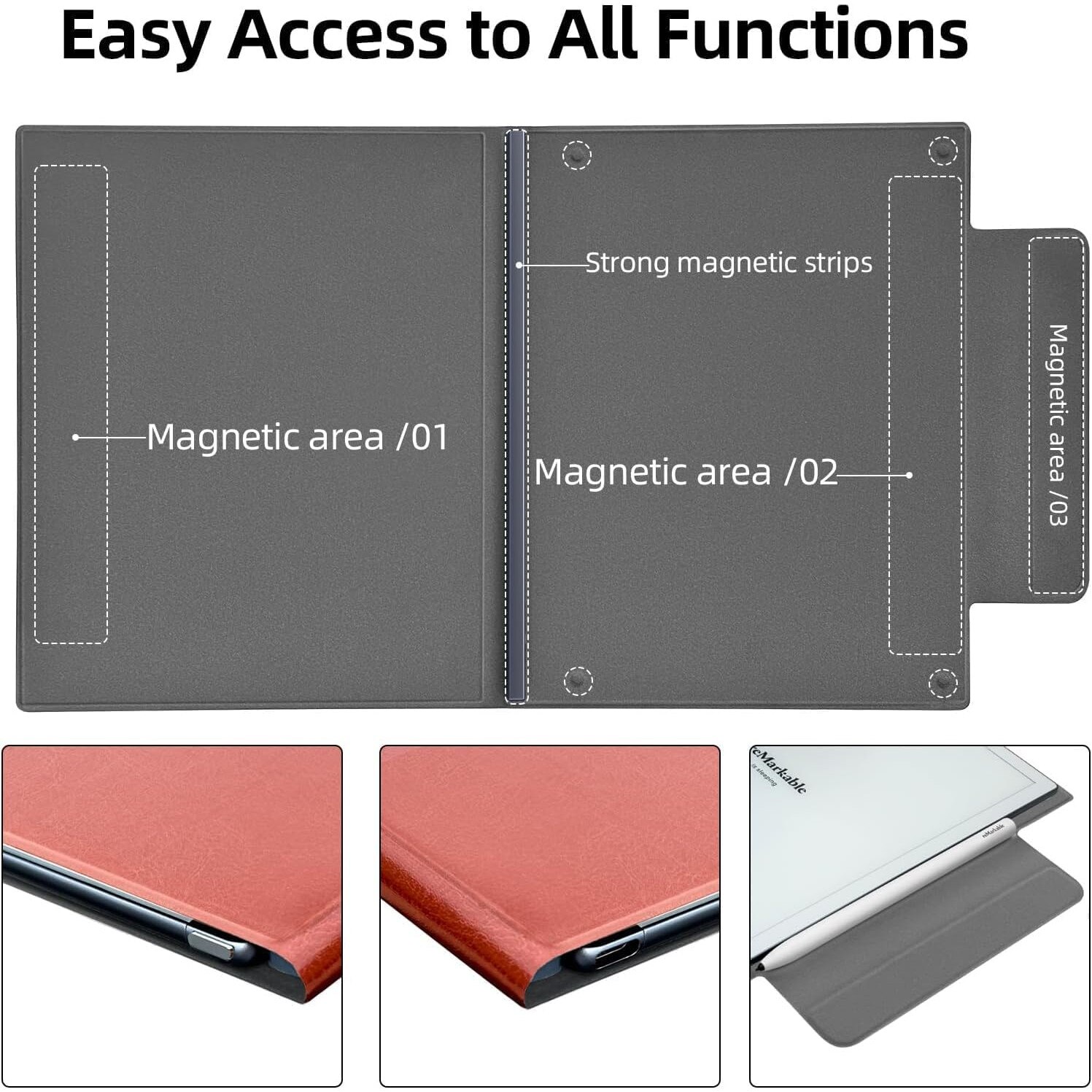 Carcasa Magnetica Premium pentru Remarkable 2 (10.3") - Maro