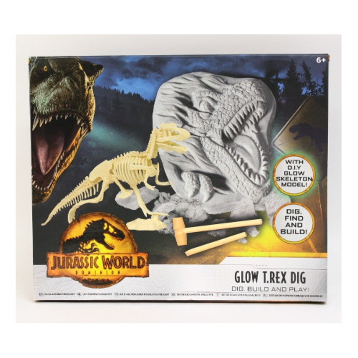 JW T-Rex interaktív játékszett, 93-0044, dinoszaurusz, sötétben világító