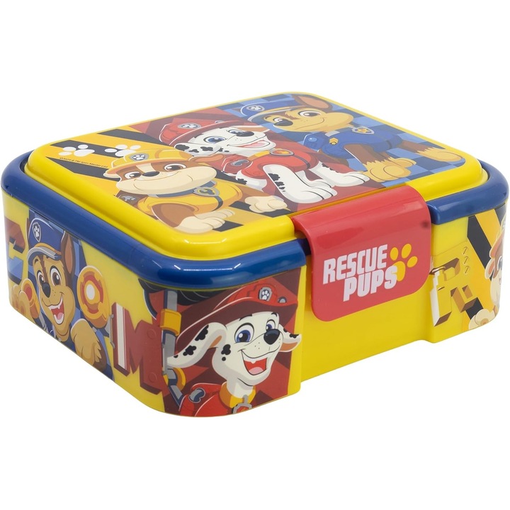 Кутия за сандвич за деца, Stor, Tupca Paw Patrol, 3 отделения, пластмаса, цветна