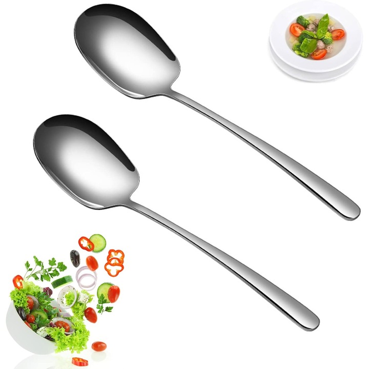 Set 2 linguri de servire Tashce, otel inoxidabil, finisaj lucios, 29cm