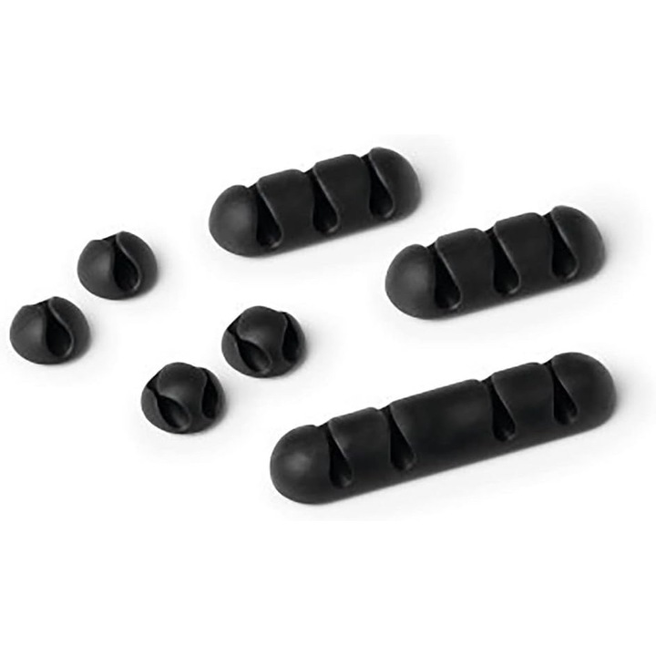 Set 7 Cleme Adezive Cabluri Cavoline 504137, Gri