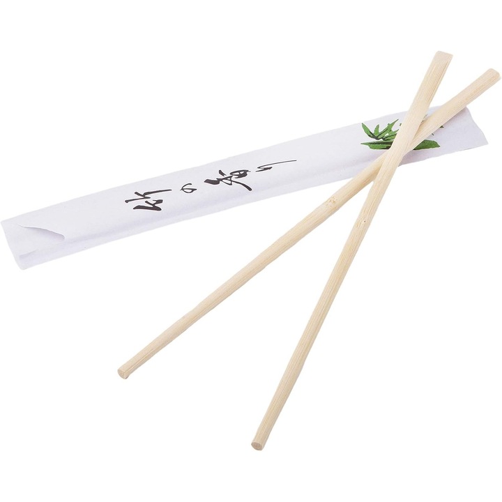100 pár bambusz evőpálcika, 21 cm, egyenként csomagolva, eldobható