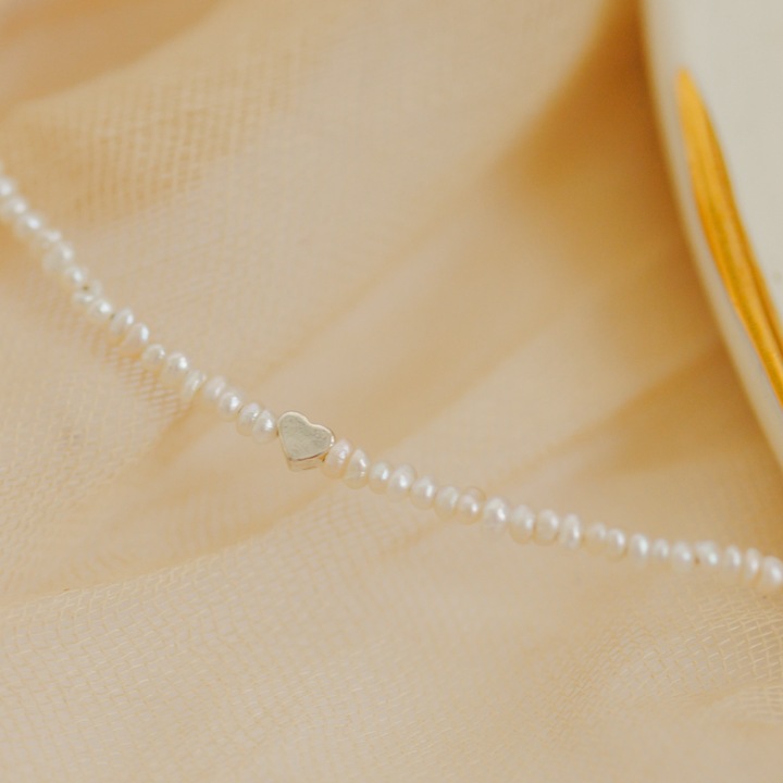 Colier Rain Jewelry, perle de cultura, argint, alb, handmade