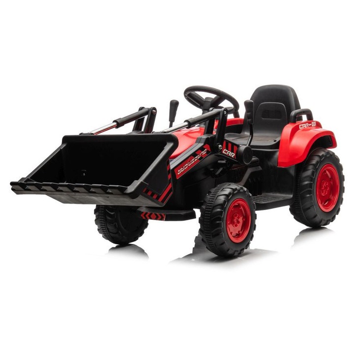 Excavator electric copii, rosu/negru, 99x48x42cm