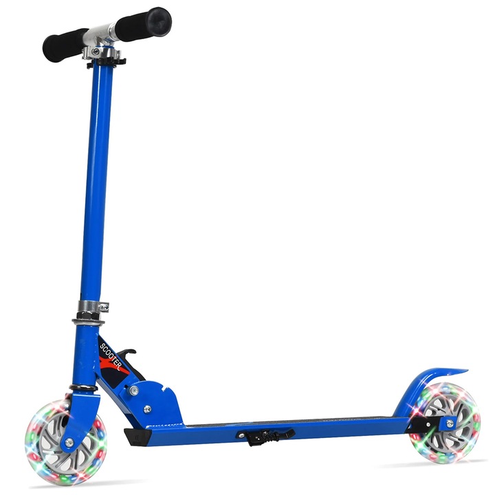 Timeless Tools összecsukható alumínium LED világító kerekű gyermek roller, kék