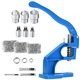 Masina Manuala de Presat Capse si Ochiuri, 3 Matrite Diferite, Set Complet cu 1500 Ochiuri Metalice si Ciocan de Cauciuc, Durabila, Ideal pentru Textile, Piele si Manualitati, Albastru