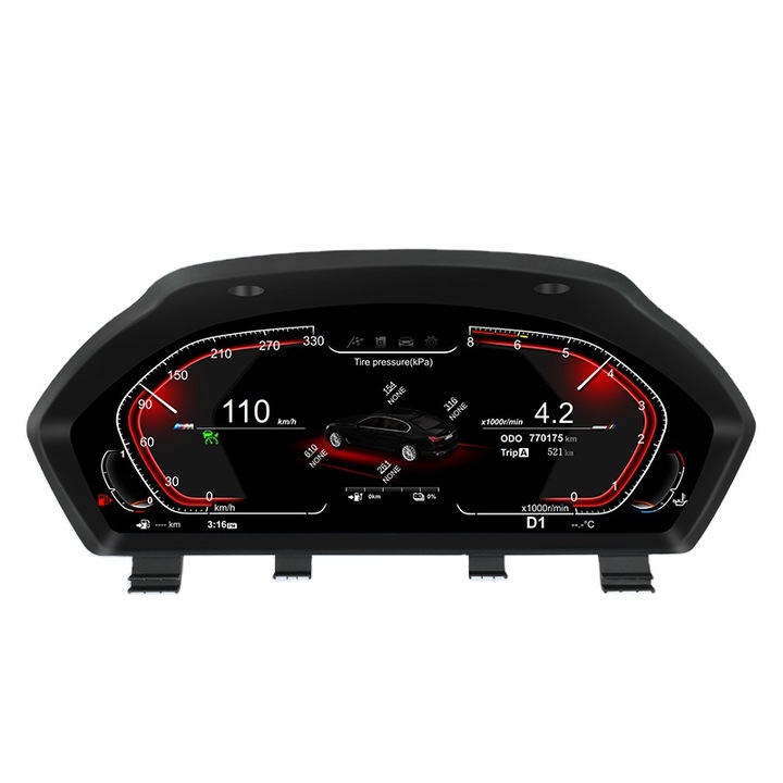 Ceas Bord Digital, Display 12.3", Rezolutie 1920x720, 4 Moduri Personalizabile, Plug&Play, Compatibilitate completa pentru toate seriile BMW E & F