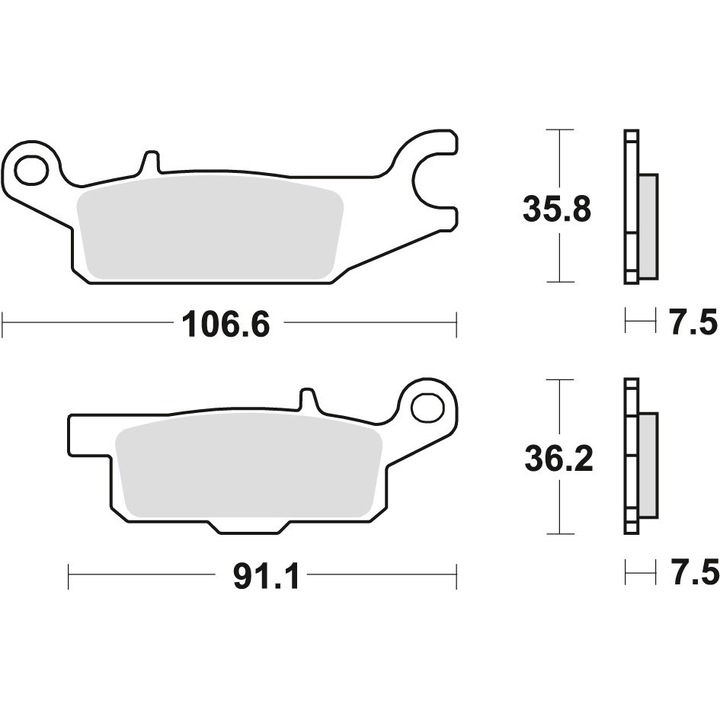 TRW LUCAS KH443 SINTER Offroad fékbetétek, Yamaha Raptor YFM 250 08-20, Grizzly YFM 550 09-20, Grizzly YFM 700 07-20, bal első