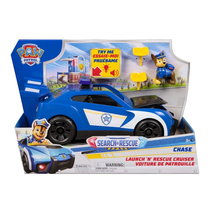 Mancs őrjárat játékszett, Spin Master, Cruiser mentőautó, Chase figura, többféle szín, 3 év