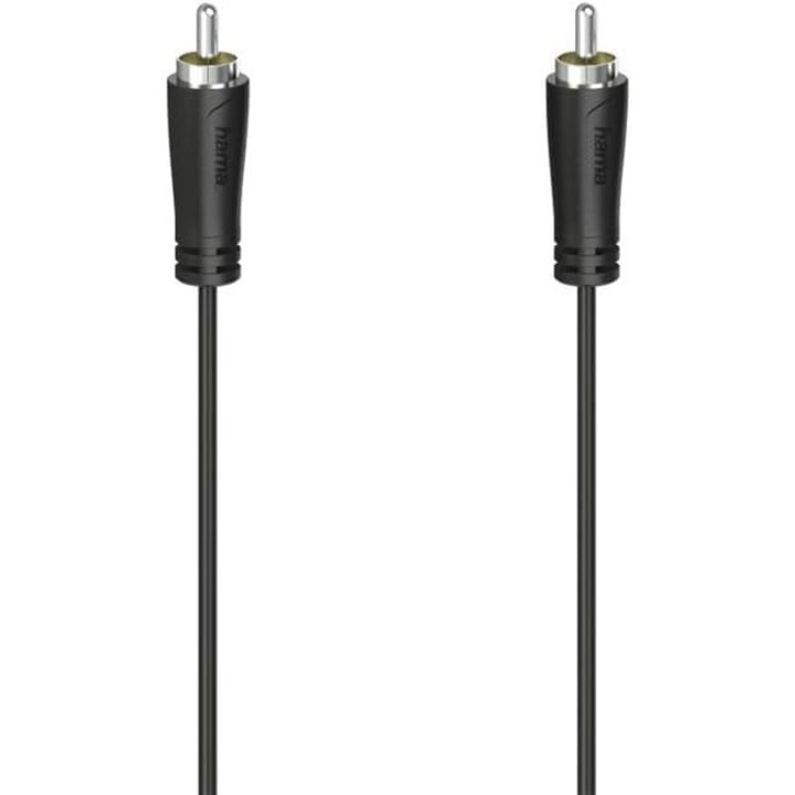 Cablu audio Hama RCA 1.5m, Negru, 2 conectori RCA