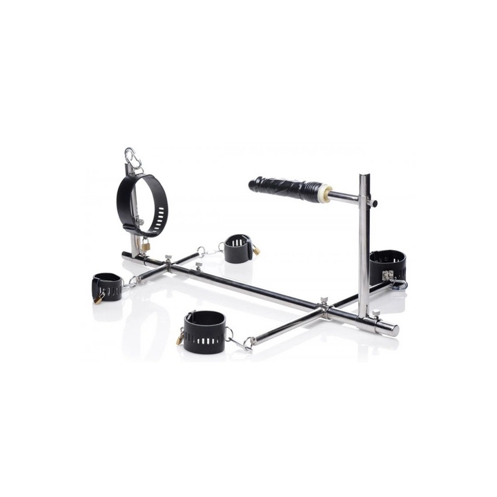 BDSM XR Brands szett dildóval, állítható, fekete