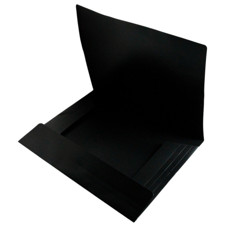 Mapa cu elastic A4, plastic negru, protecție documente